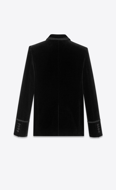 Velvet blazer with passementerie braiding